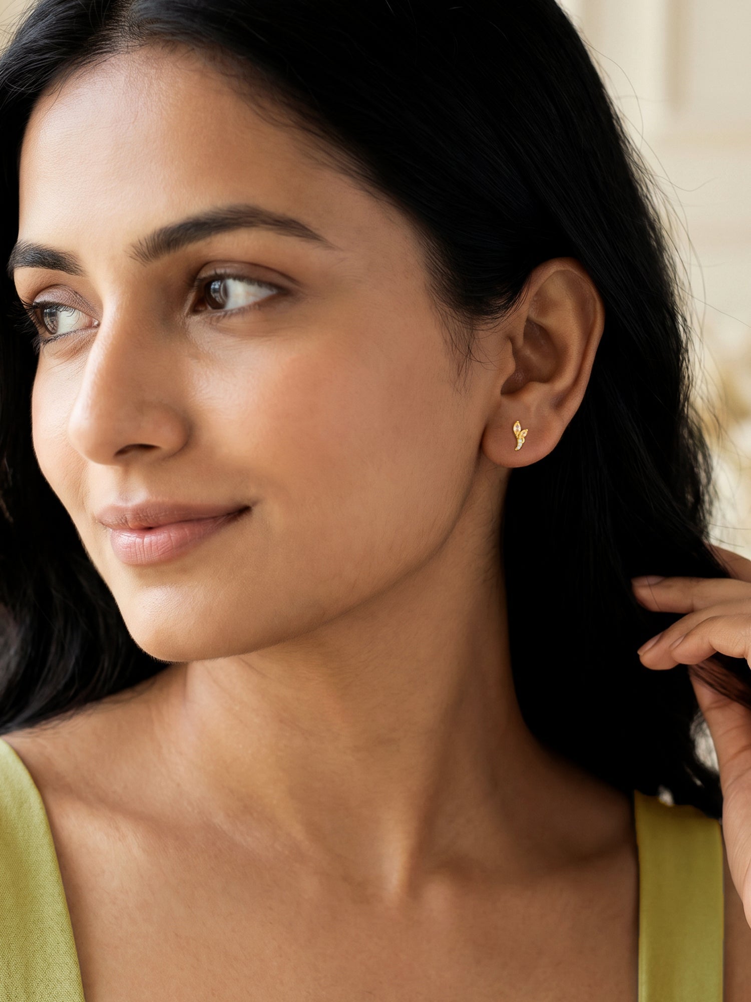 Golden Honey Stud Earrings