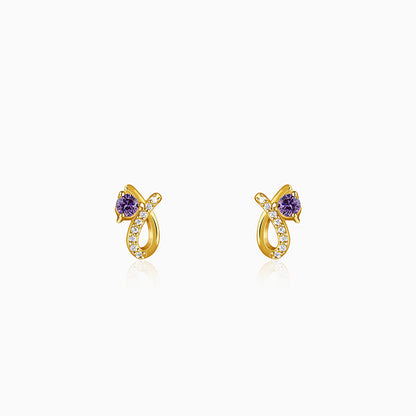 Golden Violet Whimsy Earrings