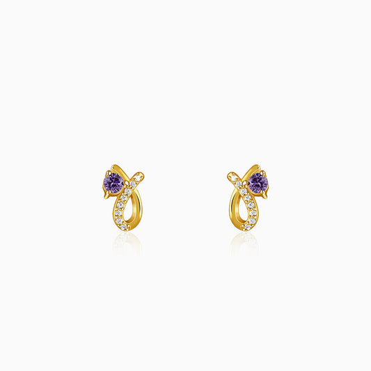 Golden Violet Whimsy Earrings