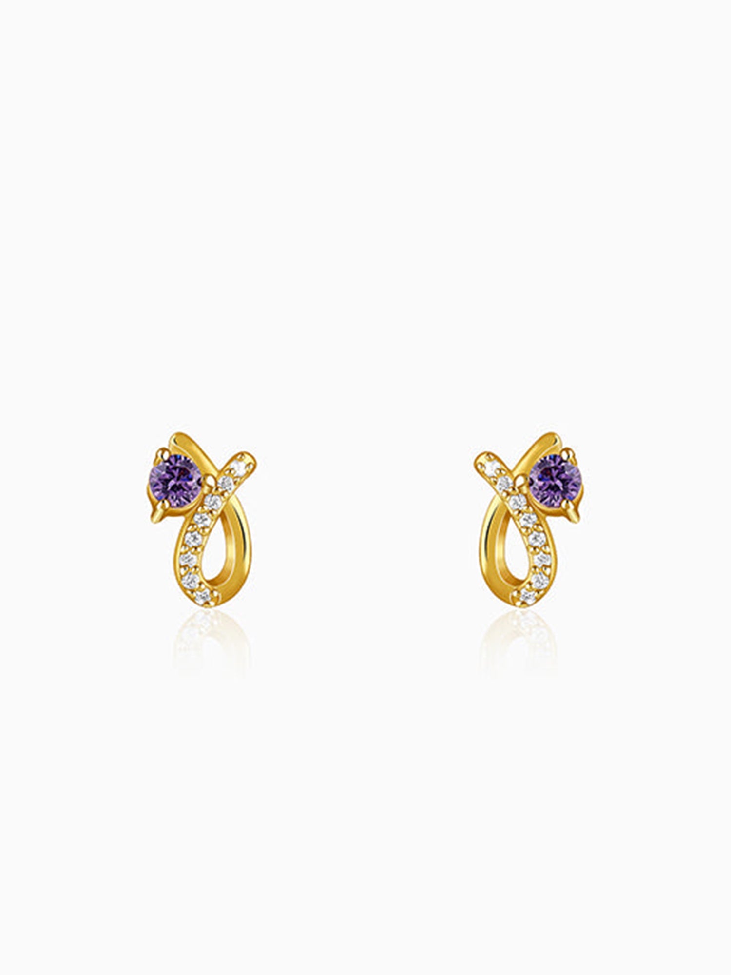 Golden Violet Whimsy Earrings