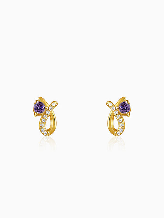 Golden Violet Whimsy Earrings
