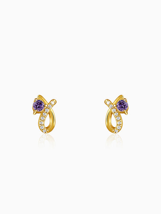 Golden Violet Whimsy Earrings
