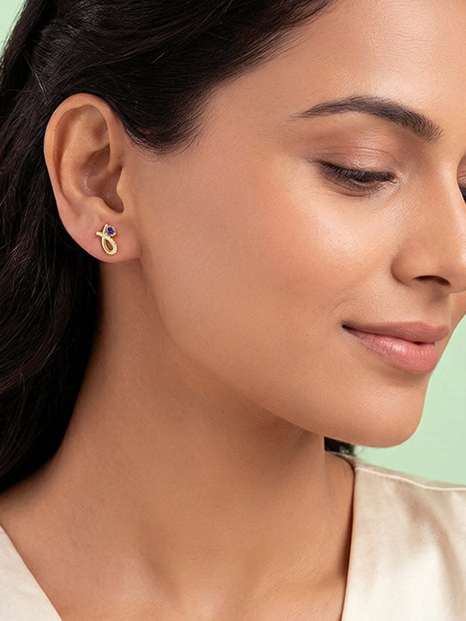 Golden Violet Whimsy Earrings