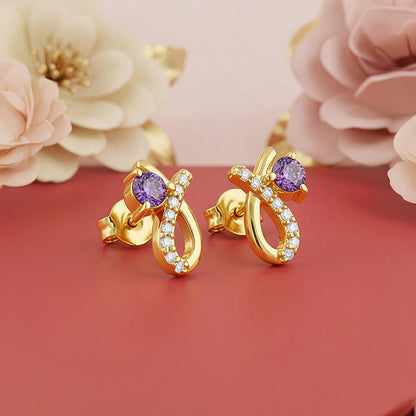 Golden Violet Whimsy Earrings