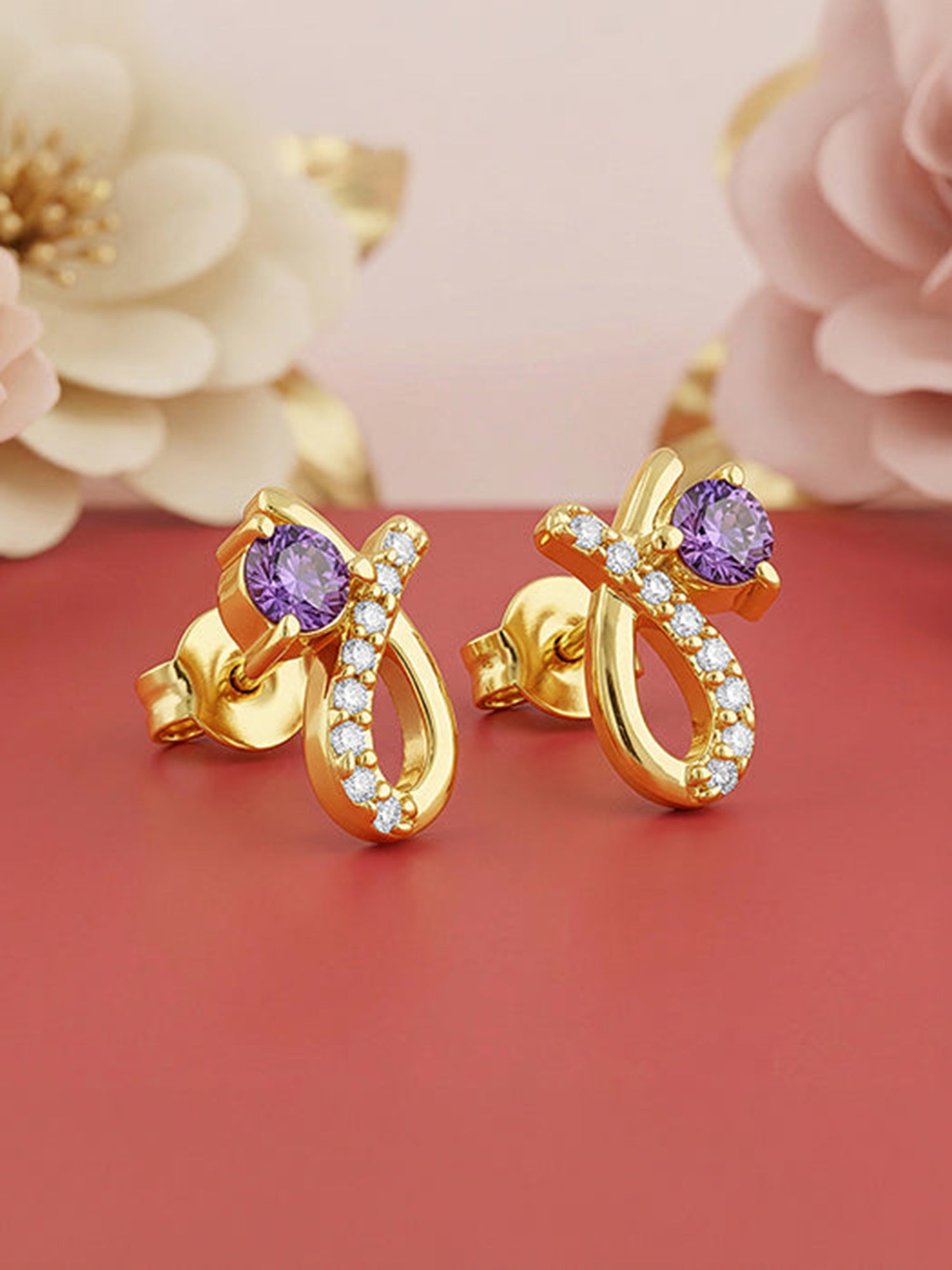 Golden Violet Whimsy Earrings