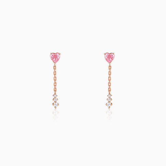 Rose Gold Adore You Dangler Earrings