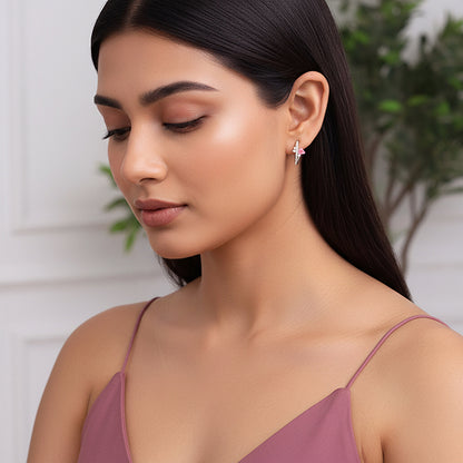 Silver Pink Serenade Earrings