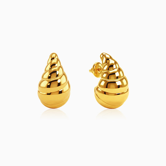 Golden Crossiant Dome Earrings