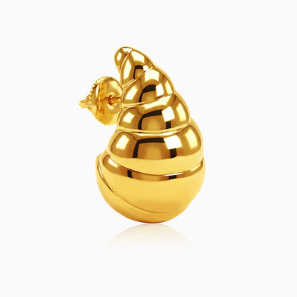Golden Crossiant Dome Earrings