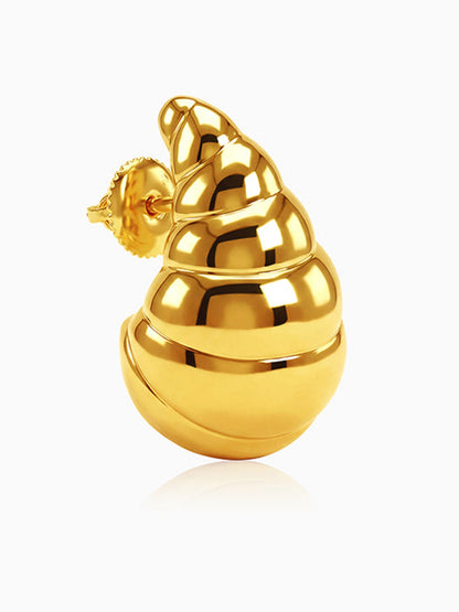 Golden Crossiant Dome Earrings