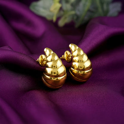 Golden Crossiant Dome Earrings