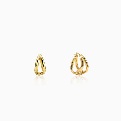 Golden Interlocked Hoop Earrings