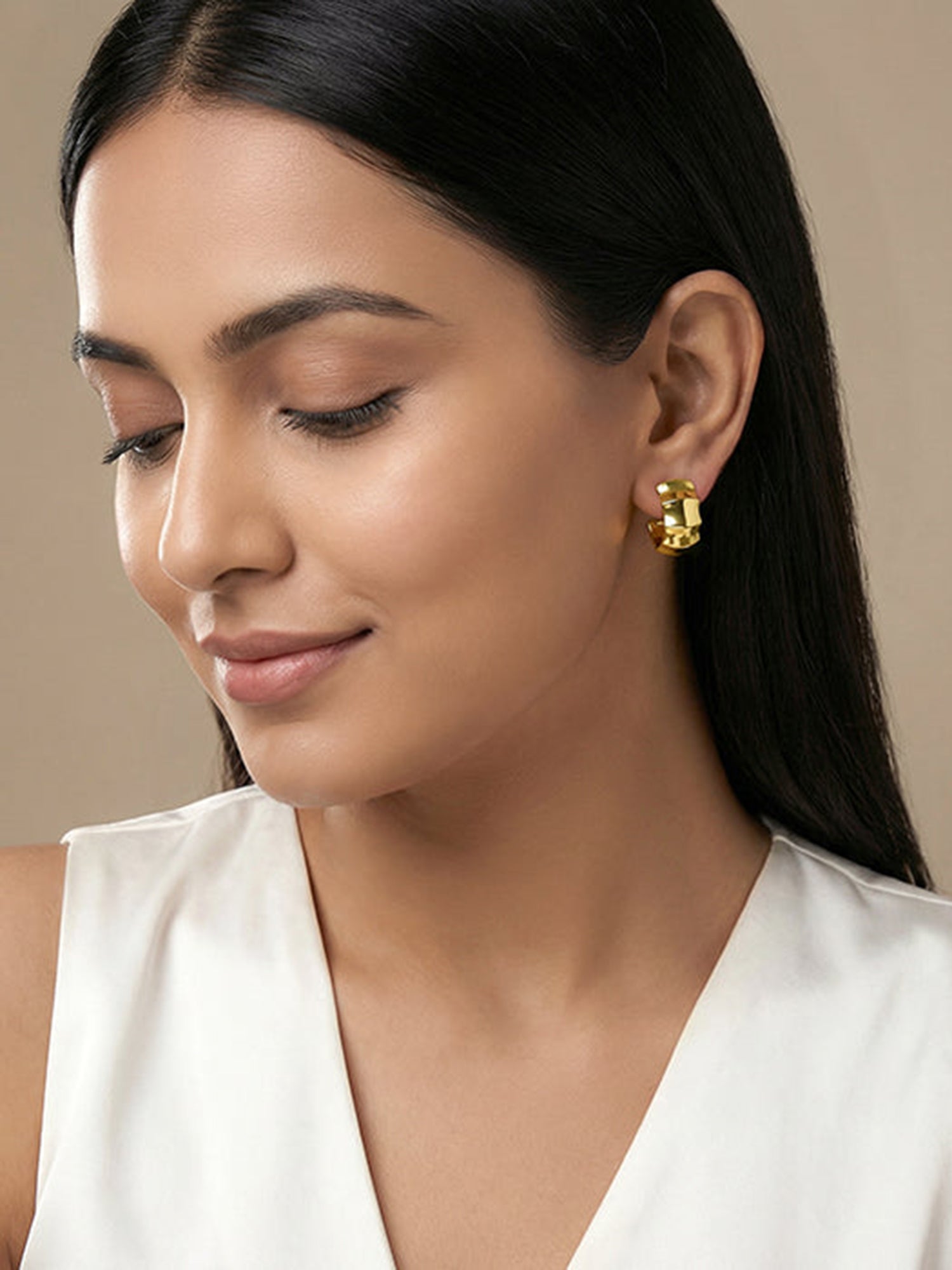 Golden Aurelian Half Hoop Earrings