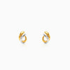Dual Tone Crossover Silver Stud Earrings