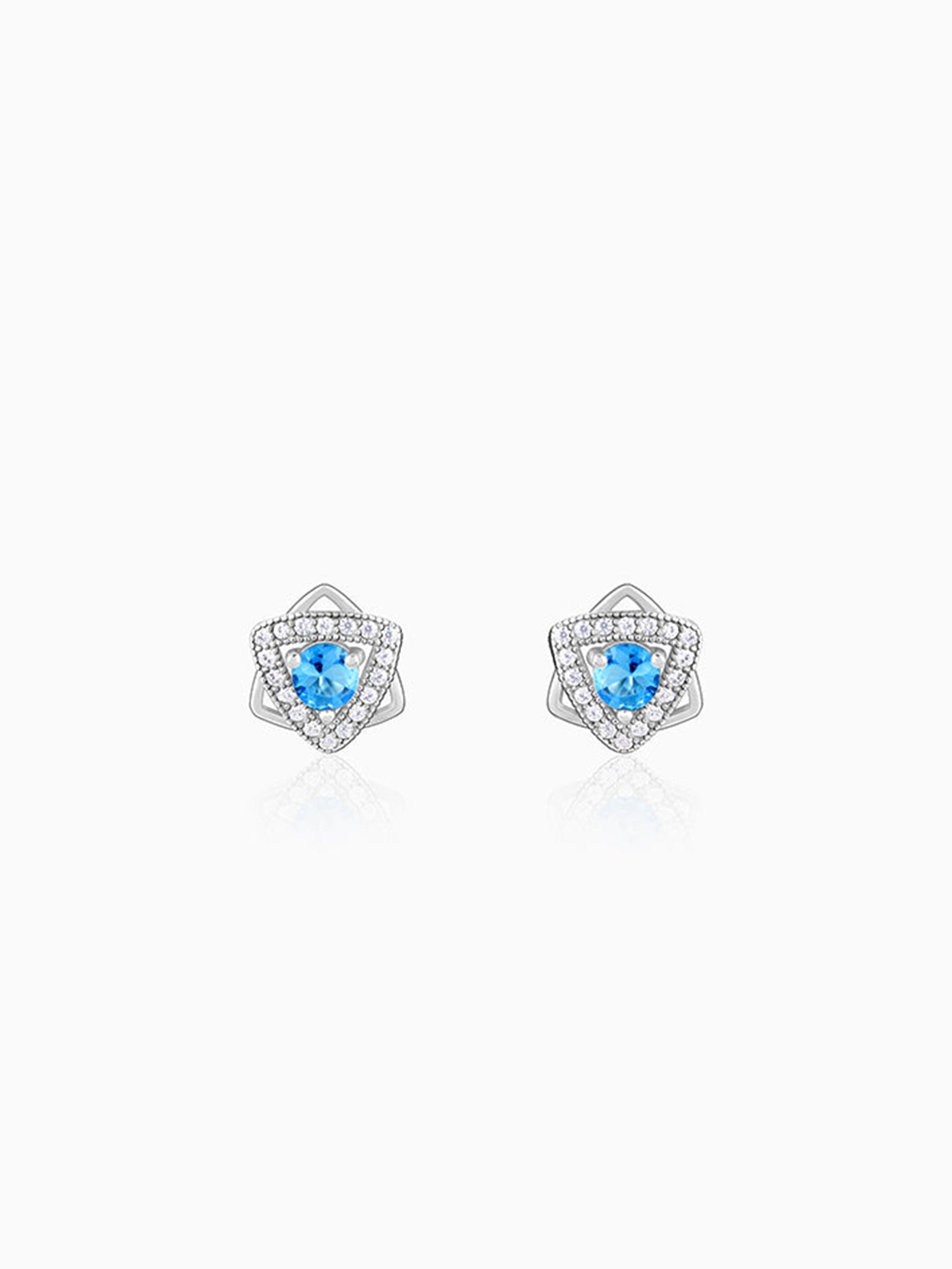 Silver Aqua Blue Star Earrings