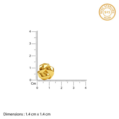 Golden Sculpted Floral Stud Earrings