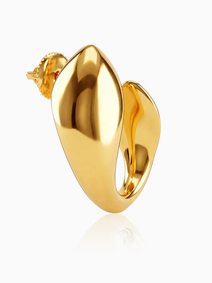 Golden Mod Dolphin Hoop Earrings