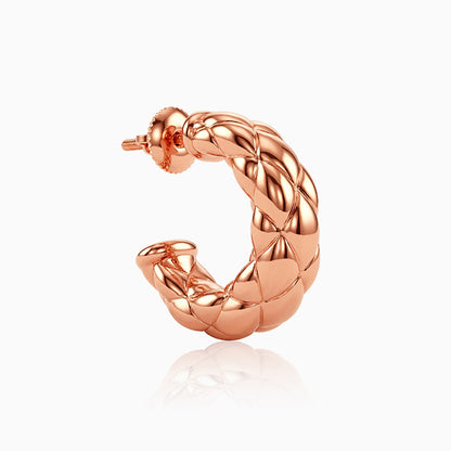 Rose Gold Gleam Knot Hoop Earrings