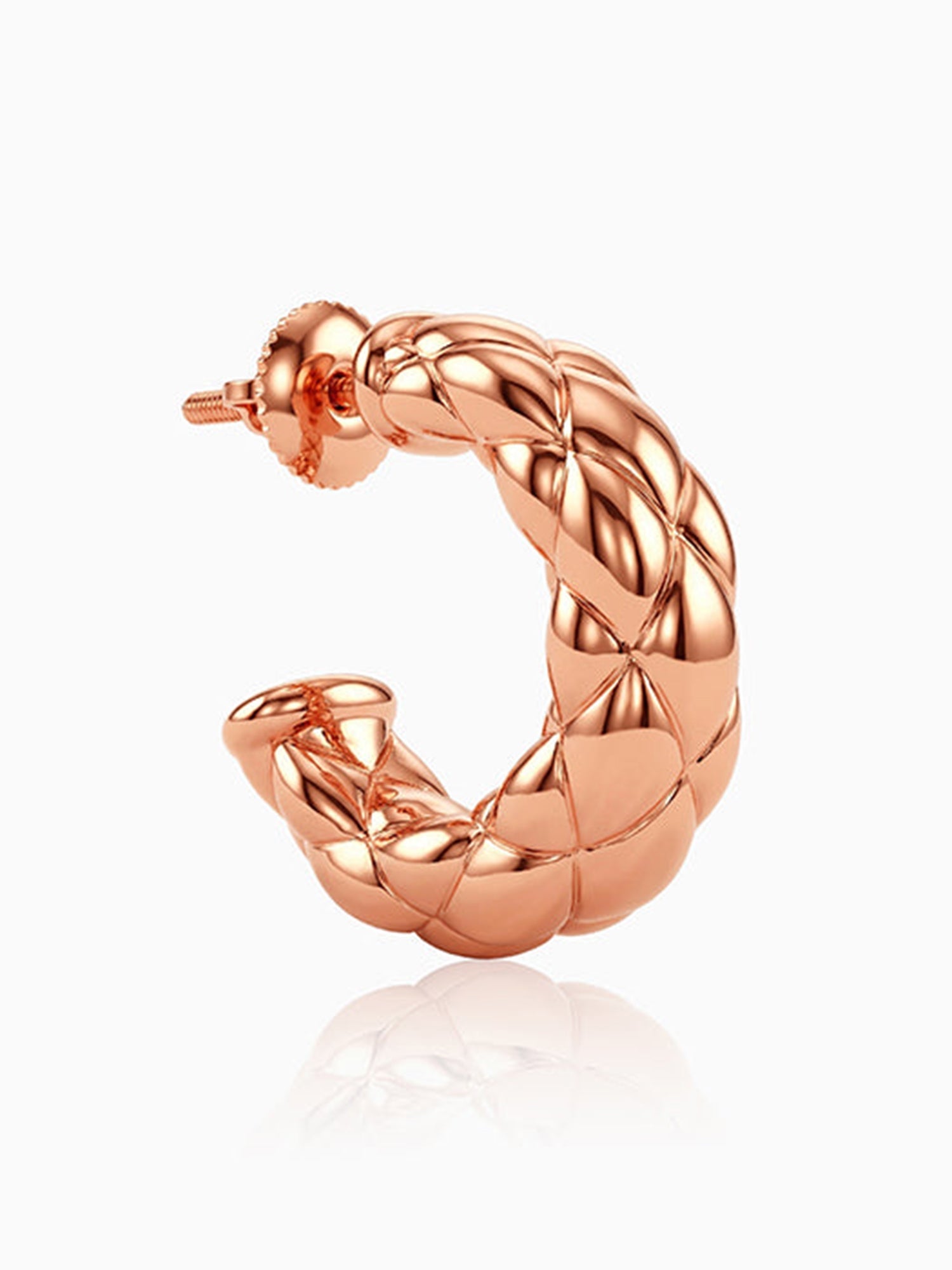 Rose Gold Gleam Knot Hoop Earrings