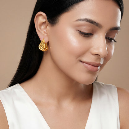Golden Chef's Kiss Hoop Earrings
