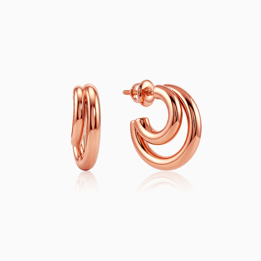 Rose Gold Cute Cresent Hoop Earrings
