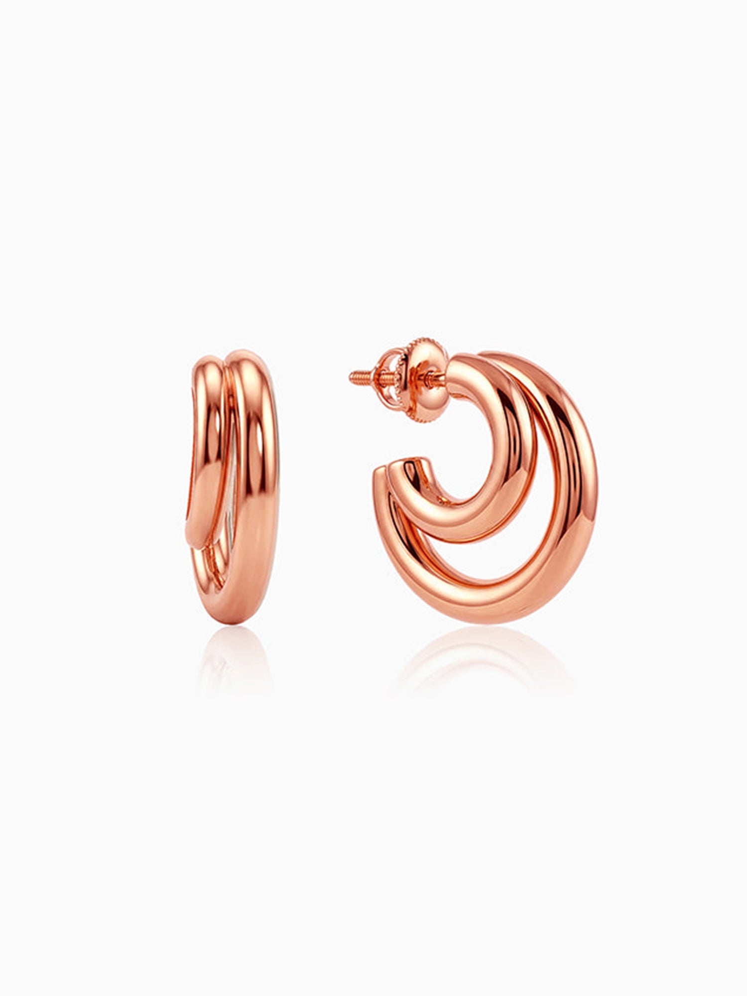 Rose Gold Cute Cresent Hoop Earrings