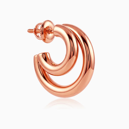 Rose Gold Cute Cresent Hoop Earrings