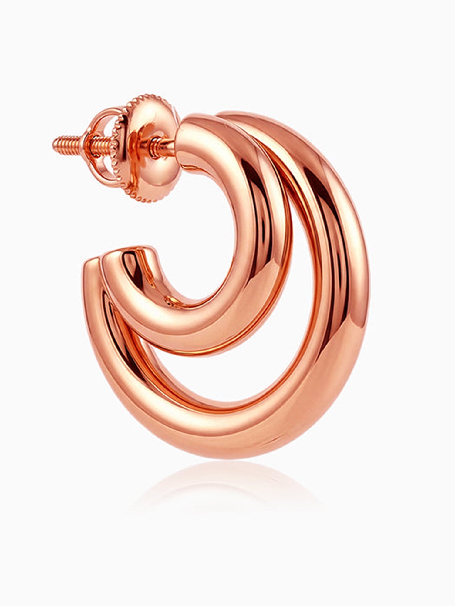 Rose Gold Cute Cresent Hoop Earrings