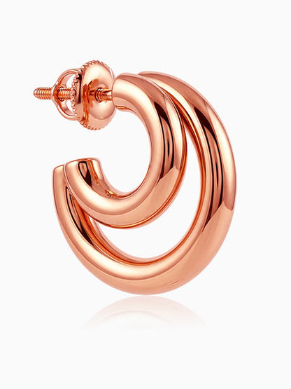 Rose Gold Cute Cresent Hoop Earrings