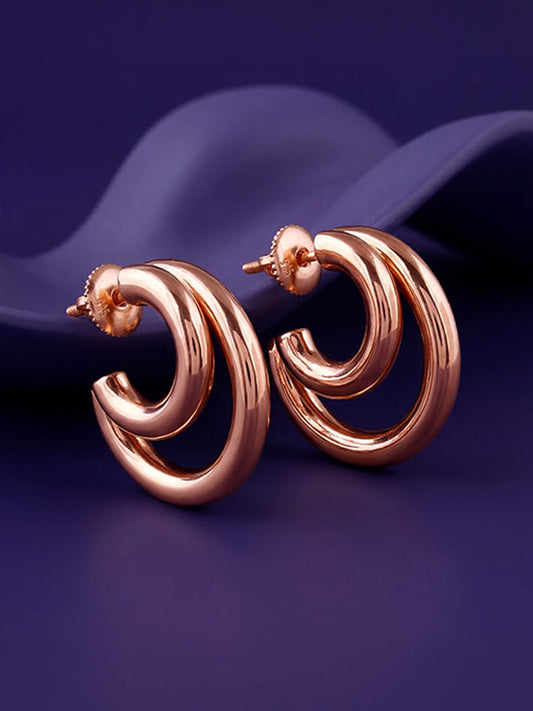 Rose Gold Cute Cresent Hoop Earrings