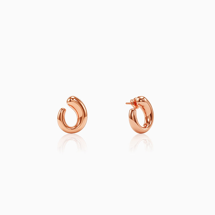 Rose Gold Lyric U Hoops
