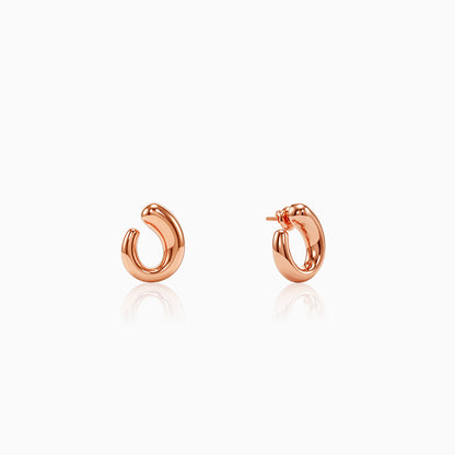 Rose Gold Lyric U Hoops