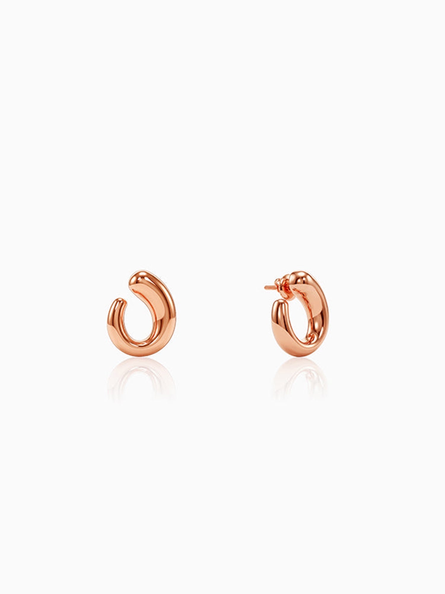 Rose Gold Lyric U Hoops