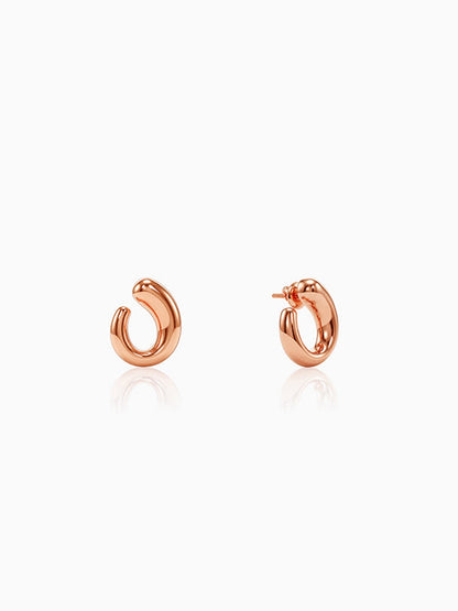 Rose Gold Lyric U Hoops