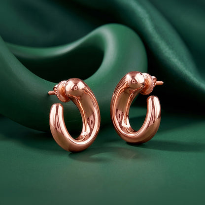 Rose Gold Lyric U Hoops