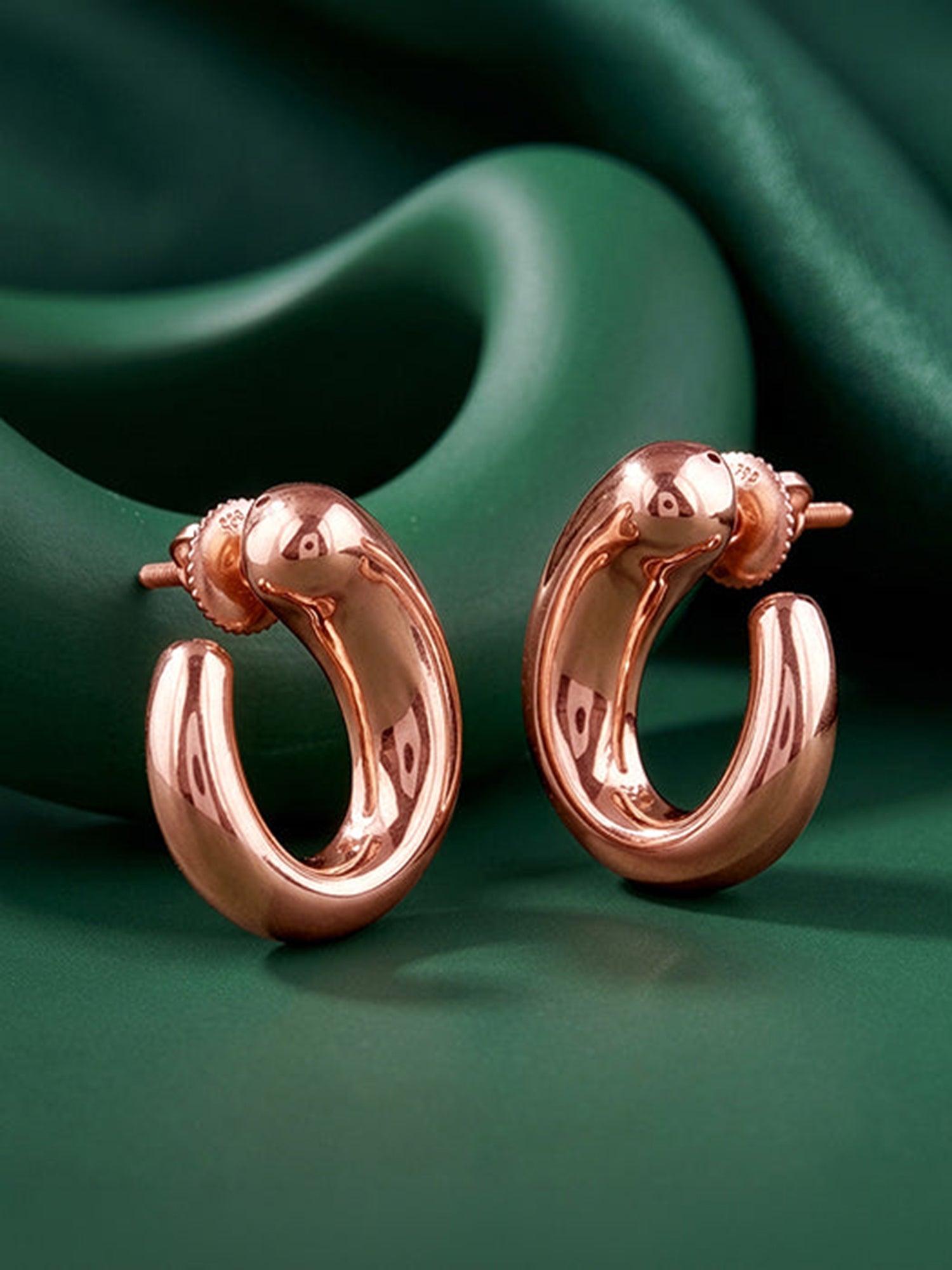 Rose Gold Lyric U Hoops
