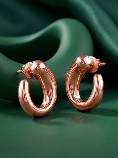 Rose Gold Lyric U Hoops