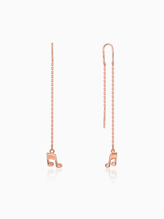 Rose Gold Melody Drop Sui Dhaga Earrings