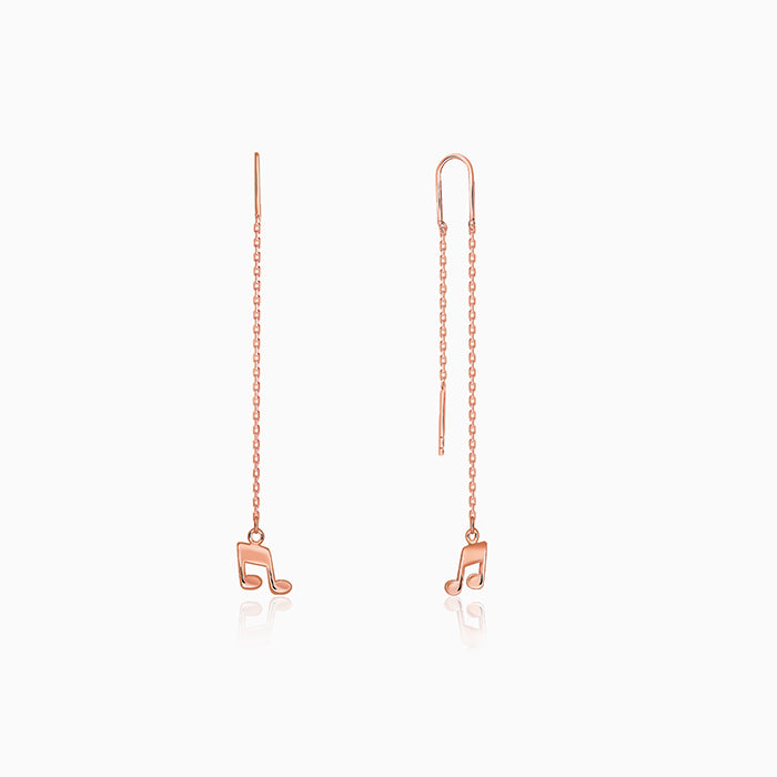 Rose Gold Melody Drop Sui Dhaga Earrings