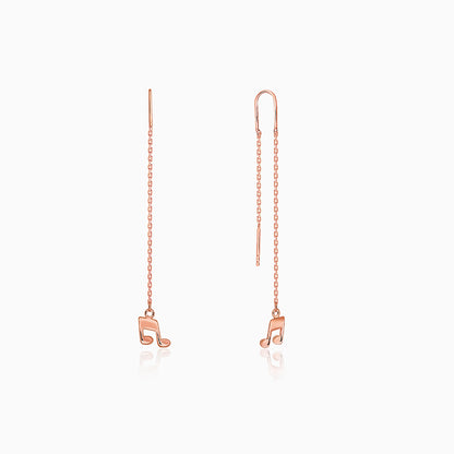 Rose Gold Melody Drop Sui Dhaga Earrings