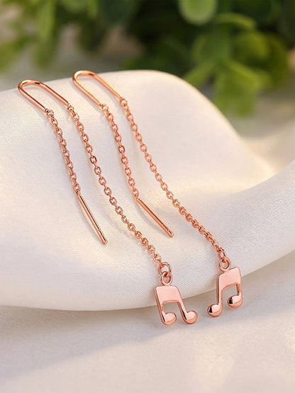 Rose Gold Melody Drop Sui Dhaga Earrings