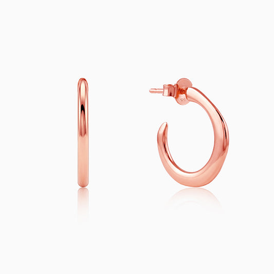 Rose Gold Tapered Hoop Earrings