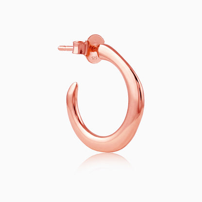 Rose Gold Tapered Hoop Earrings