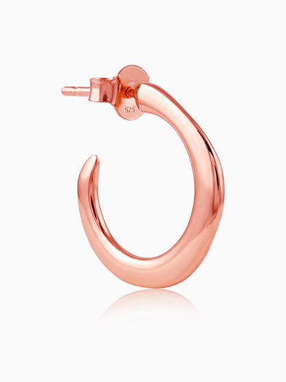Rose Gold Tapered Hoop Earrings