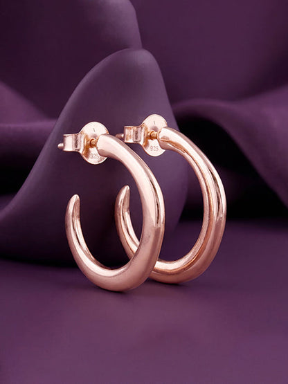Rose Gold Tapered Hoop Earrings