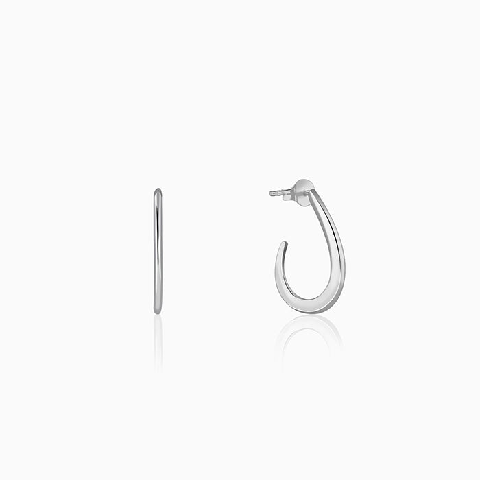 Silver Ray J Hoop Earrings