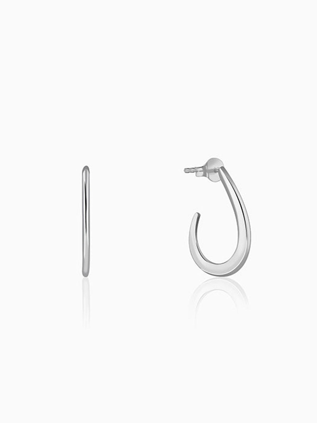 Silver Ray J Hoop Earrings