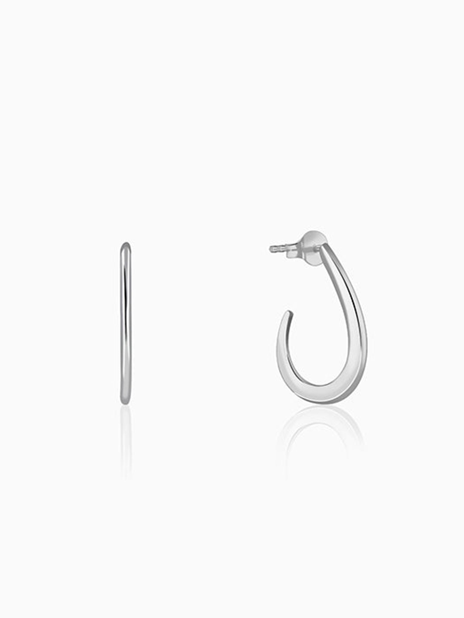 Silver Ray J Hoop Earrings