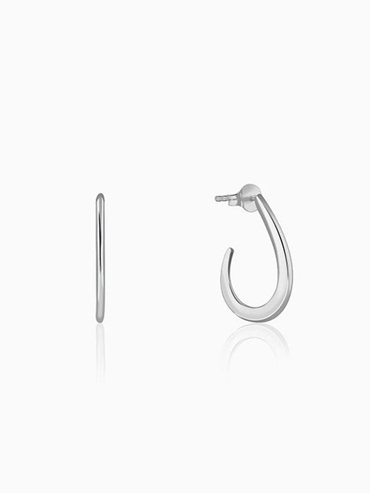 Silver Ray J Hoop Earrings