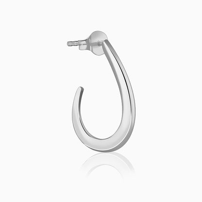 Silver Ray J Hoop Earrings
